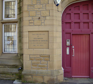 Huddersfield - Commemorative Plaque adjacent to main entrance